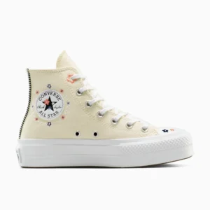 Кеды Converse Chuck Taylor All Star Lift A14265C с ромашками бежевые высокие