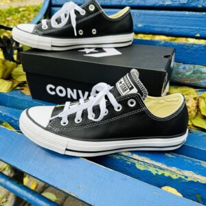 Converse 132174C черно белые низкие кожаные минск