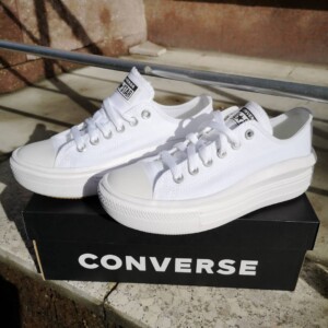 Converse 570257C на платформе Chuck Taylor All Star Move Low Top белые низкие