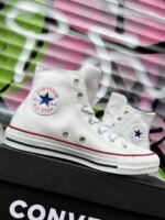 Converse кожа белые 132169C кожа белые высокие кеды converse