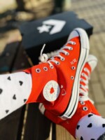 кеды converse A09117C с сердечком красные высокие купить в минске