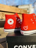 конверсы с сердцем красные A09117C высокие купить в минске