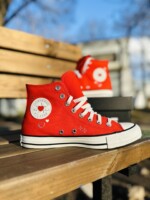 оригинальные коверсы A09117C с сердечком красные высокие купить в минске