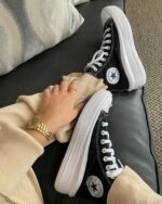 Converse 568497C черные высокие кеды на платформе