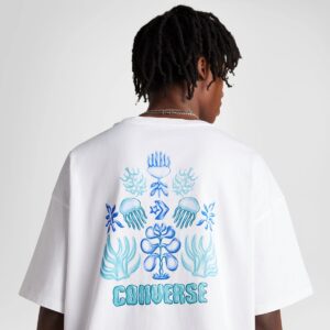 футболка Converse 10027718-A02 белая с логотипом