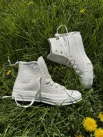 Кеды Converse A16402C Chuck 70 Woven Leather бежевые кожаные высокие