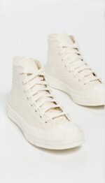 Кеды Converse A16402C Chuck 70 Woven Leather бежевые кожаные высокие