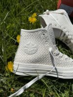 Кеды Converse A16402C Chuck 70 Woven Leather бежевые кожаные высокие