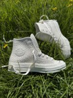 Кеды Converse A16402C Chuck 70 Woven Leather бежевые кожаные высокие