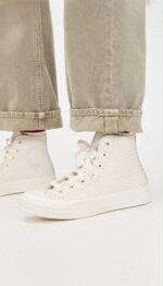 Кеды Converse A16402C Chuck 70 Woven Leather бежевые кожаные высокие