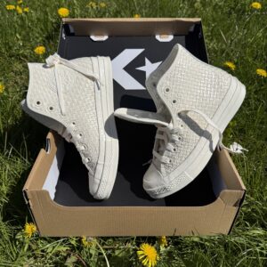 Кеды Converse A16402C Chuck 70 Woven Leather бежевые кожаные высокие