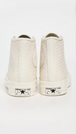 Кеды Converse A16402C Chuck 70 Woven Leather бежевые кожаные высокие