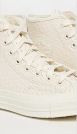 Кеды Converse A16402C Chuck 70 Woven Leather бежевые кожаные высокие