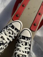 Кеды Converse A17919C Cow Print черно-белые высокие