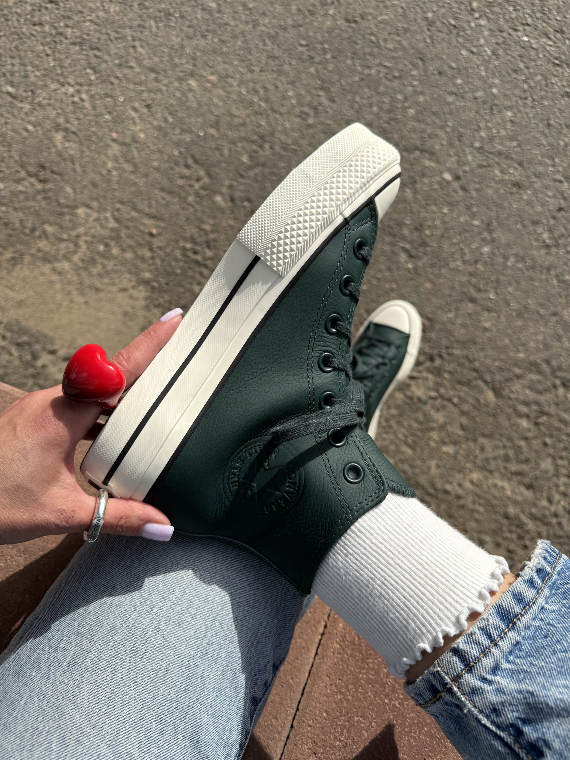 Кеды Converse A18393C Lift Platform Water Repellent Dark Green Leather Кеды Converse A18393C Lift Platform Water Repellent Dark Green Leather